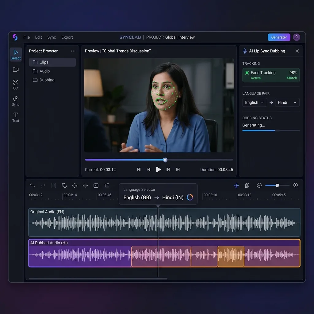 AI lip sync — Broll demo